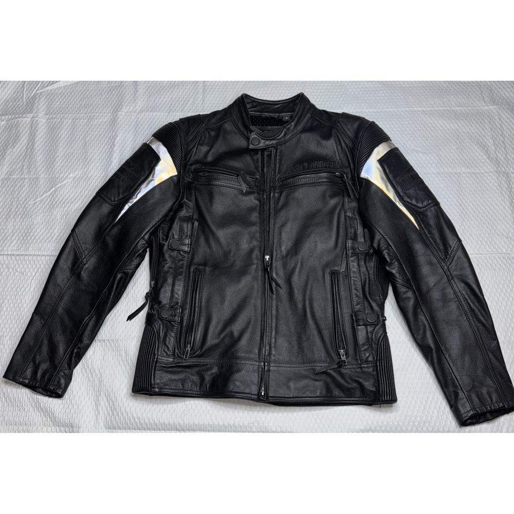 Harley Davidson Men's Rivage Reflective Triple‎ Vent Leather Jacket M 97008-14VM